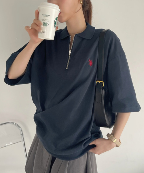 U.S. POLO ASSN. ポロシャツ ポロ Ada. // ハーフジップ ショートスリーブ レディース - 画像 (6)