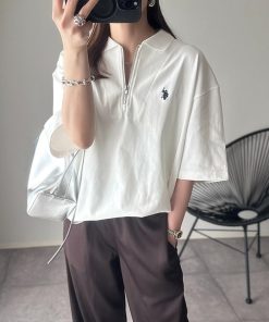 U.S. POLO ASSN. ポロシャツ ポロ Ada. // ハーフジップ ショートスリーブ レディース