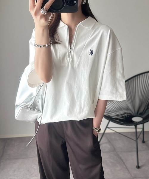 U.S. POLO ASSN. ポロシャツ ポロ Ada. // ハーフジップ ショートスリーブ レディース - 画像 (2)