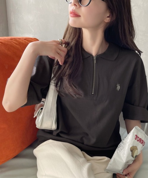 U.S. POLO ASSN. ポロシャツ ポロ Ada. // ハーフジップ ショートスリーブ レディース - 画像 (5)