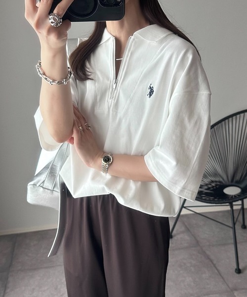 U.S. POLO ASSN. ポロシャツ ポロ Ada. // ハーフジップ ショートスリーブ レディース - 画像 (8)
