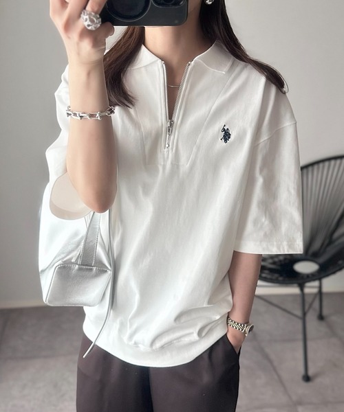 U.S. POLO ASSN. ポロシャツ ポロ Ada. // ハーフジップ ショートスリーブ レディース - 画像 (7)