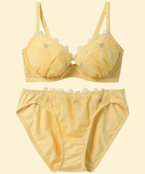 AMPHI(ワコール) ブラジャー ショーツセット 「まる胸メイク」ブラ&ショーツセット エンブロイダリーレース - 画像 (9)