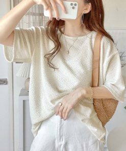 classicalelf tシャツ 凸凹としたデザインが特別な雰囲気を纏う。シャーリング半袖Tシャツ レディース