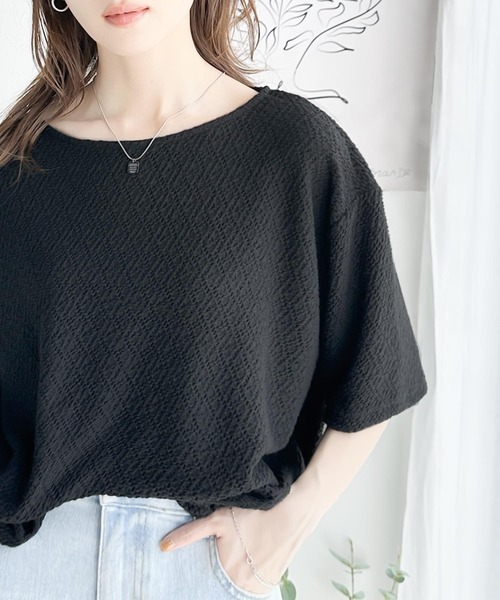 classicalelf tシャツ 凸凹としたデザインが特別な雰囲気を纏う。シャーリング半袖Tシャツ レディース - 画像 (9)