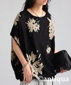 antiqua ニット セーター 花柄ジャガードサマーニット レディース