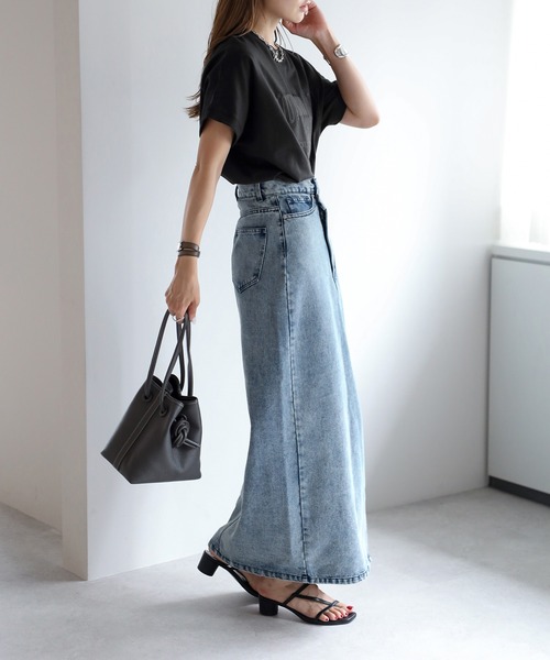 Bonjour Sagan tシャツ カレッジ刺繍ピグメントスウェットTシャツ レディース - 画像 (8)