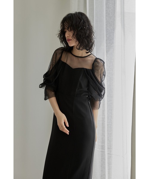 niana ドレス チュールオフショルダードレス 結婚式 パーティードレス オケージョンドレス 同窓会 お呼ばれワンピース