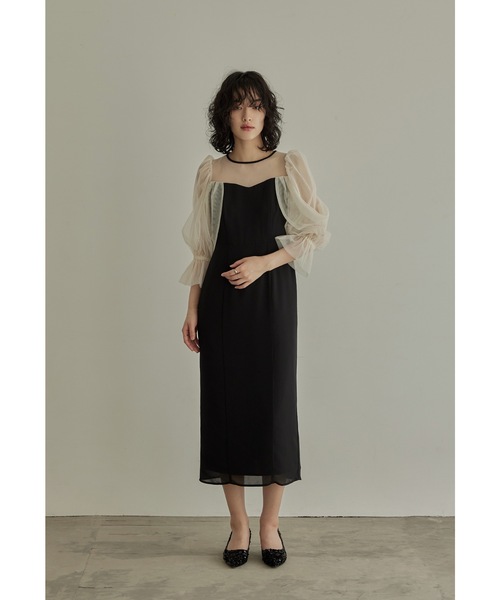 niana ドレス チュールオフショルダードレス 結婚式 パーティードレス オケージョンドレス 同窓会 お呼ばれワンピース - 画像 (6)