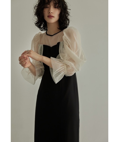 niana ドレス チュールオフショルダードレス 結婚式 パーティードレス オケージョンドレス 同窓会 お呼ばれワンピース - 画像 (7)