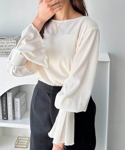 GeeRA tシャツ キャンディースリーブ表面感カットソー レディース - 画像 (2)