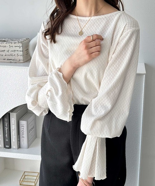 GeeRA tシャツ キャンディースリーブ表面感カットソー レディース - 画像 (4)