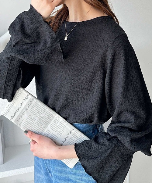 GeeRA tシャツ キャンディースリーブ表面感カットソー レディース - 画像 (7)