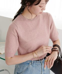 Discoat ニット セーター モチモチ半袖プルオーバー「WEB限定カラーあり」 レディース