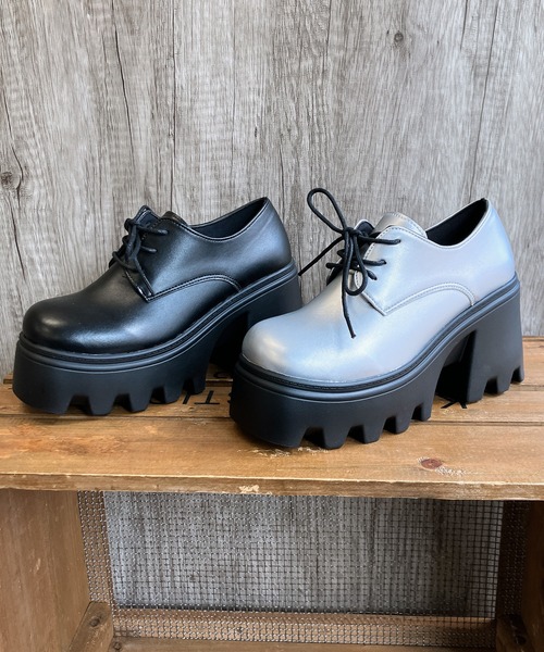 Noubel Voug Relax フォーマルシューズ 厚底タンクソール レースアップ スクエアトゥ シューズ レディース - 画像 (3)