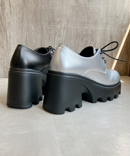 Noubel Voug Relax フォーマルシューズ 厚底タンクソール レースアップ スクエアトゥ シューズ レディース - 画像 (5)