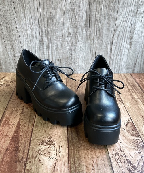 Noubel Voug Relax フォーマルシューズ 厚底タンクソール レースアップ スクエアトゥ シューズ レディース - 画像 (6)