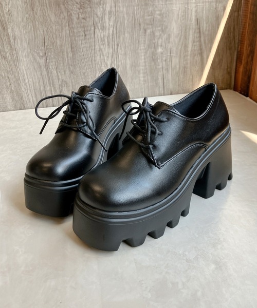 Noubel Voug Relax フォーマルシューズ 厚底タンクソール レースアップ スクエアトゥ シューズ レディース - 画像 (8)