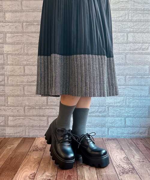 Noubel Voug Relax フォーマルシューズ 厚底タンクソール レースアップ スクエアトゥ シューズ レディース - 画像 (9)