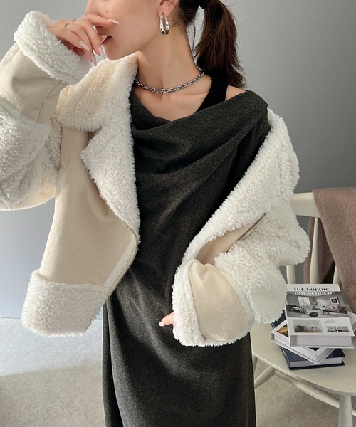 classicalelf ワンピース 大人女性のきれいめリラックススタイル。フライスカットソードレープロングワンピース - 画像 (9)