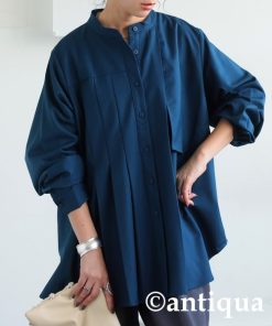 antiqua ブラウス シャツ アシメプリーツシャツ レディース