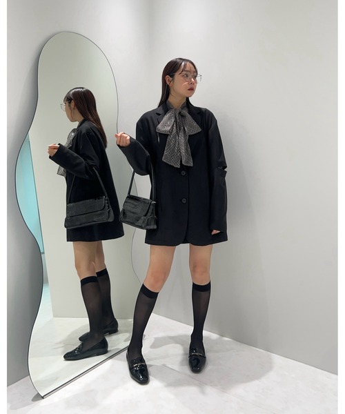 Leja パンツドレス 「LEJA」ドット柄スパンコールパフスリーブボレロオールインワンドレス 2点セット美脚効果 結婚式 パーティードレス 成人式 二次会 同 - 画像 (6)