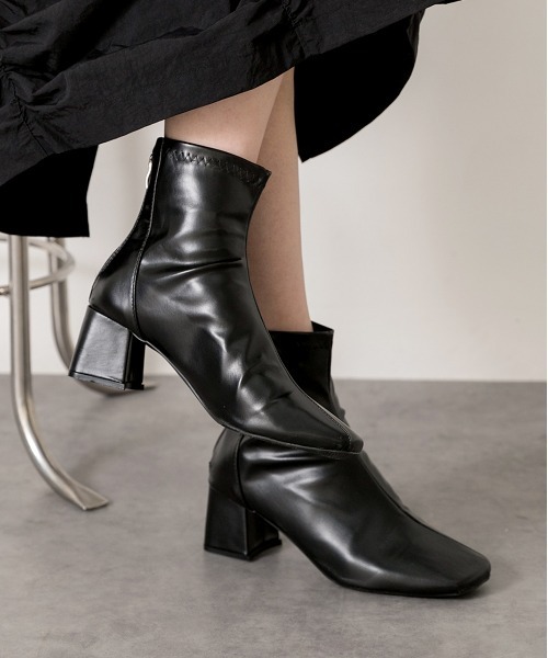 ad thie ブーツ スクエアトゥ ショートブーツ レディース - 画像 (6)