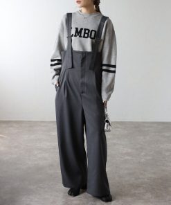 Bonjour Sagan サロペット オーバーオール ハイウエストワイドサロペット レディース