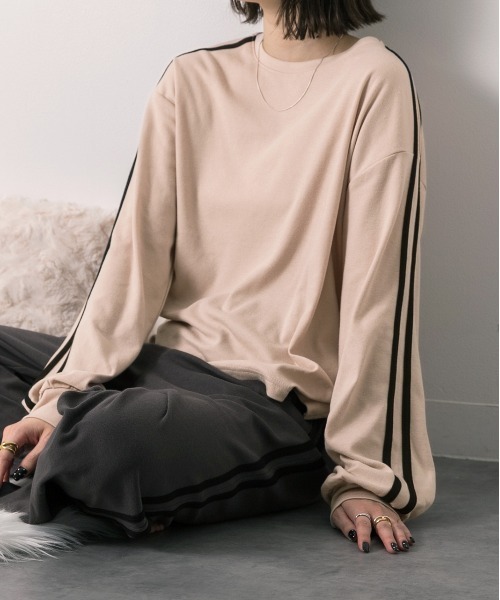 ad thie パジャマ ルームウェア サイドライン スムースルームウエア レディース - 画像 (5)