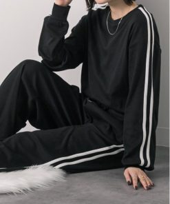 ad thie パジャマ ルームウェア サイドライン スムースルームウエア レディース