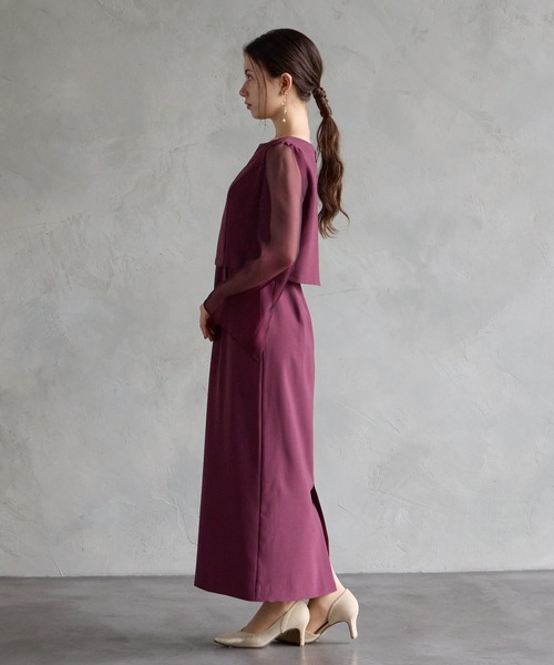 AIMER ドレス キーネックタイトラインパーティードレス 結婚式 お呼ばれ ドレス 20代 30代 40代 - 画像 (7)