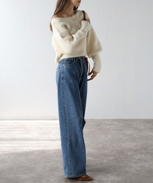 Bonjour Sagan ニット セーター ウール混ショート丈ニットプルオーバー レディース - 画像 (8)