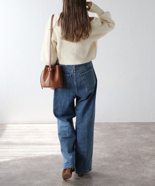 Bonjour Sagan ニット セーター ウール混ショート丈ニットプルオーバー レディース - 画像 (9)