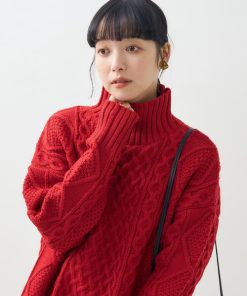 FREAK'S STORE ニット セーター ミックスケーブル タートルニットプルオーバー レディース