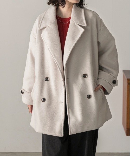 ad thie ピーコート pコート ウールタッチ オーバーPコート ジャコット レディース - 画像 (5)