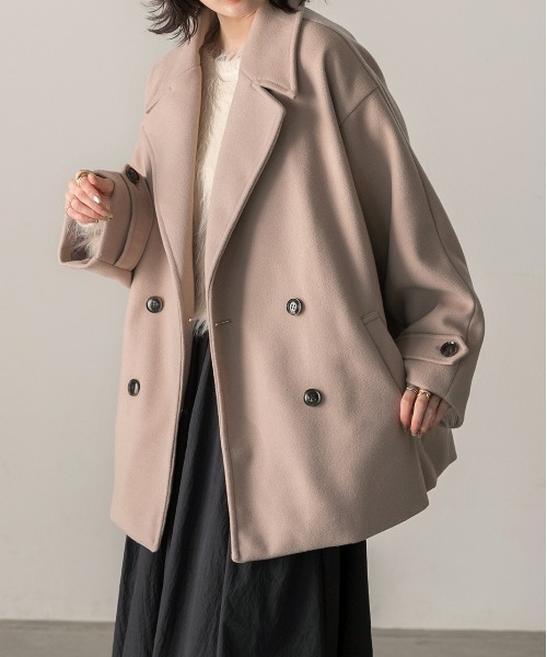 ad thie ピーコート pコート ウールタッチ オーバーPコート ジャコット レディース - 画像 (6)