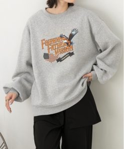 ad thie トレーナー スウェット アソート柄 裏起毛プルオーバー レディース