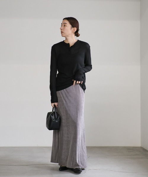 select MOCA tシャツ ヘンリーネックシアーロンT レディース - 画像 (8)