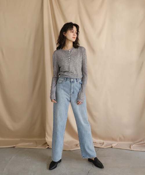 select MOCA tシャツ ヘンリーネックシアーロンT レディース - 画像 (6)