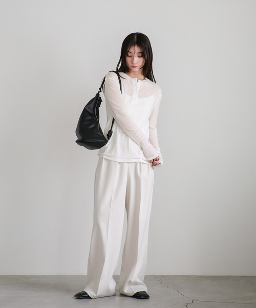 select MOCA tシャツ ヘンリーネックシアーロンT レディース - 画像 (9)