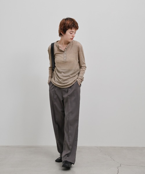 select MOCA tシャツ ヘンリーネックシアーロンT レディース - 画像 (7)