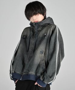 ADRER ブルゾン アウター line sleeve track zip parker jacket / ラインスリーブトラックジップパーカージャケット メンズ