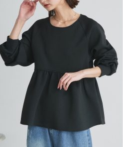 ad thie tシャツ ウエストギャザー ポンチプルオーバー レディース