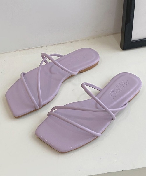 miniministore サンダル スクエアトゥ ぺたんこ サマー 人気 レディース - 画像 (5)