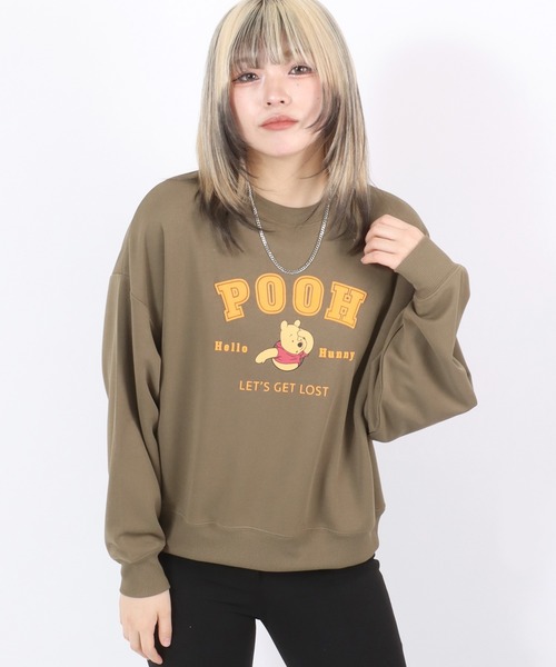 Disney トレーナー スウェット Disney(ディズニー)カレッジロゴキャラクタープリントスウェットトレーナー レディース - 画像 (6)