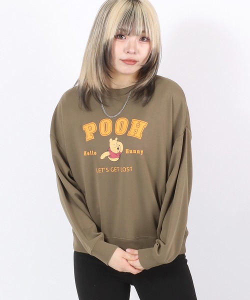 Disney トレーナー スウェット Disney(ディズニー)カレッジロゴキャラクタープリントスウェットトレーナー レディース - 画像 (5)