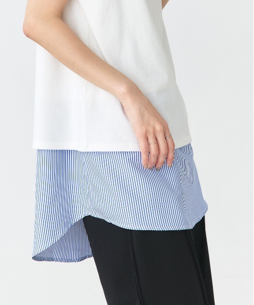 ad thie タンクトップ ノースリーブ シャツレイヤード ロングタンクトップ レディース - 画像 (4)