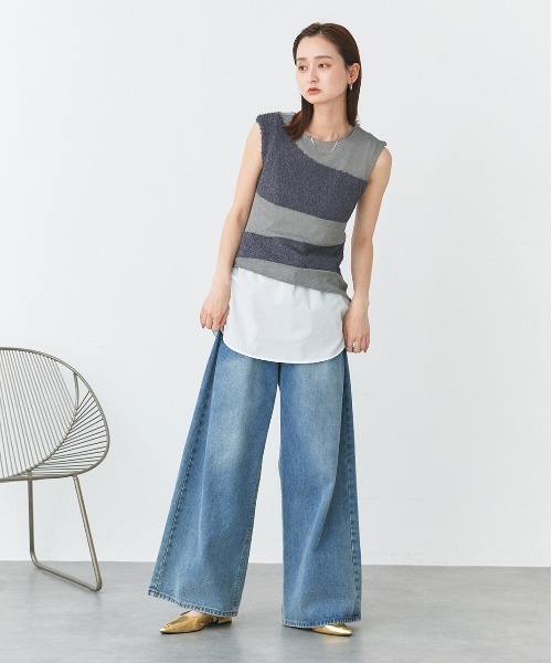 ad thie タンクトップ ノースリーブ シャツレイヤード ロングタンクトップ レディース - 画像 (5)