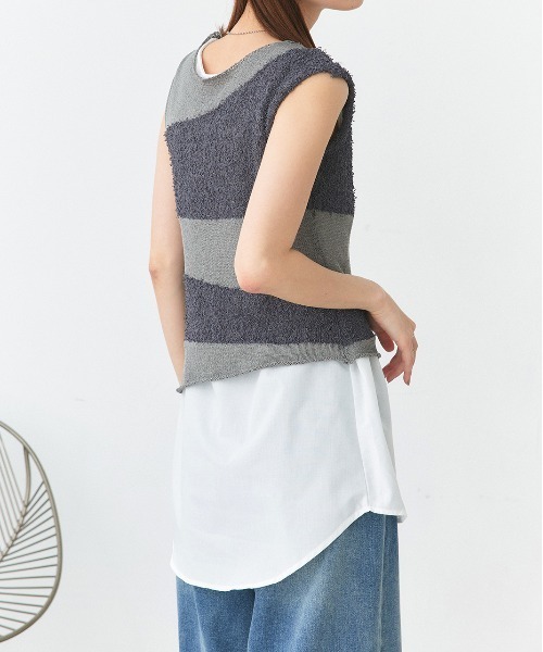 ad thie タンクトップ ノースリーブ シャツレイヤード ロングタンクトップ レディース - 画像 (8)