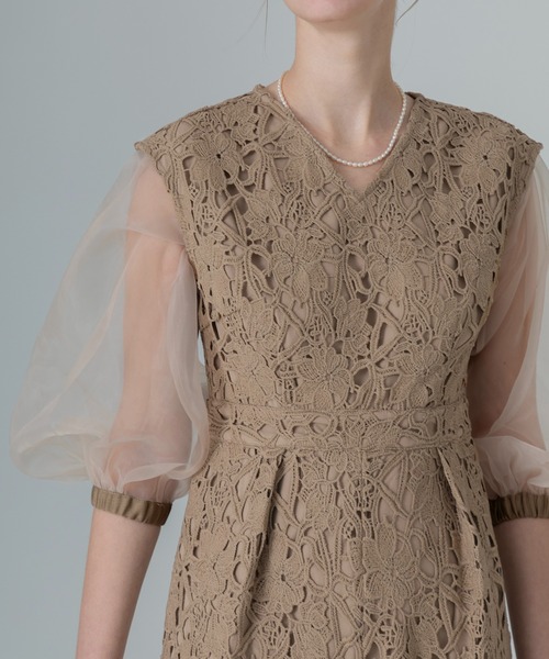 Leja パンツドレス 「LEJA」2WAYシアースリーブ花柄パンツドレス 2点セット 結婚式 パーティードレス 二次会 同窓会 お呼ばれ オケージョン 20代 - 画像 (8)